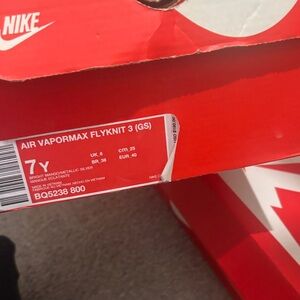 Nike Air VaporMax Flyknit 3 Kids Sneakers - Red and Silver